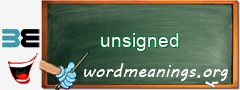 WordMeaning blackboard for unsigned